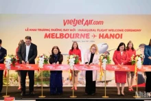 越捷航空开通河内至澳大利亚墨尔本航线。