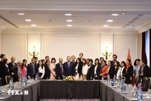苏林总书记、国家主席会见旅法越南人社群代表。（图片来源：越通社）