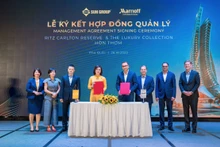 太阳集团与全球著名酒店管理公司——万豪国际集团签署合作协议。（图片来源：太阳集团）