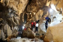 UNESCO专家组对申报世界地质公园的谅山地质公园进行实地考察。（图片来源：越通社）