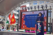 越南驻匈牙利大使阮氏碧草在活动开幕式上致辞。（图片来源：越通社）