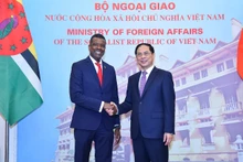 越南外长裴青山与多米尼克联邦外交、外贸、贸易和能源部部长文斯·亨德森。（图片来源：国际报）