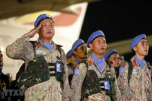 第一号工兵队在内排国际机场举行仪式。（图片来源：越通社）