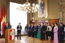 越南国家主席武文赏在见面会上发表讲话。（图片来源：越通社）