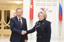 越共中央总书记苏林会见俄罗斯联邦委员会（ 议会上院）主席【组图】