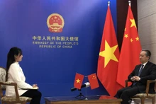 中国驻越南大使熊波接受越通社记者专访。（图片来源：越通社）