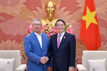越南国会副主席阮德海与韩国越南友好协会主席李辛贾。（图片来源：国会官网）