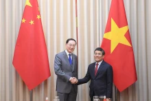 越南外交部常务副部长阮明宇与中国外交部副部长孙卫东。（图片来源：国际报）