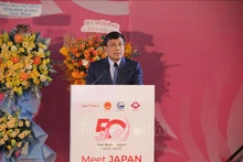 越南外交部常务副部长阮明宇发表讲话。（图片来源：越通社）