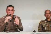 泰国警方17日举行新闻发布会，通报案件相关情况。（图片来源：Getty Images）