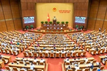 越南第十五届国会第九次会议场景。（图片来源：裴江 摄）
