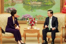 越南政府副总理陈红河会见韩国驻越南大使。（图片来源：VGP）