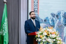 沙特阿拉伯驻越大使馆临时代办哈穆德·纳伊夫·阿尔穆泰里在活动上发言。（图片来源：越通社）