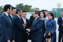 越南政府总理范明正偕夫人离开河内启程前往中东三国进行访问。（图片来源：越通社）
