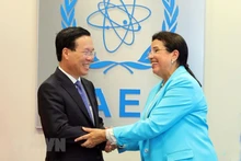 越南国家主席武文赏会见国际原子能机构代理总干事纳贾特·莫赫塔尔。