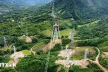 进口老挝电力500kV输电线路项目越南段成功架通。