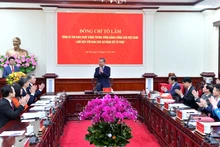 越共中央总书记苏林与司法部党组干事会举行工作会议【组图】
