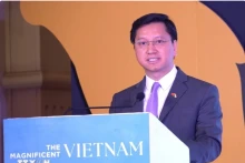 越南驻印度大使阮清海在活动上发言。