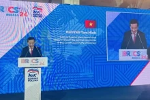 中央外事委员会副主任阮明新率越共代表团出席论坛。