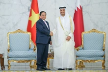 范明正总理与卡塔尔首相谢赫·穆罕默德·本·阿卜杜勒拉赫曼·阿勒萨尼。