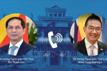 越南外交部长裴青山与泰国外长萨年蓬通电话。