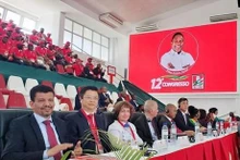 以越共中央对外部副部长张光淮南为团长的越共代表团与会。（图片来源：越通社）