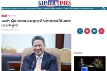 《高棉时报》首页3月8日发表题为《孙占托副首相强调柬埔寨投资潜力》的文章。