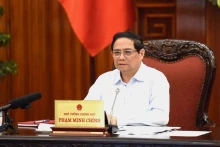 范明正总理在会上发表讲话。（陈海 社）