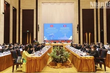 越南共产党与老挝人民革命党第九次理论研讨会场景。