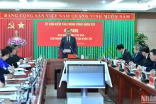 越共中央总书记苏林在会上发表讲话。（登科 摄）