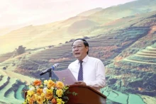 越南自然资源与环境部副部长黎功成发表讲话。