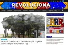 委内瑞拉国家电视台报道台风“摩羯”给越南造成的人员伤亡和财产损失。