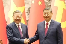 越共中央总书记、国家主席苏林与中共中央总书记、国家主席习近平。（图片来源：越通社）