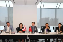 越南企业国有资本管理委员会副主席杜友辉回答了加拿大企业有关越南投资机会的问题。（图片来源：越通社）