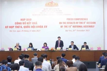 越南第十五届国会第六次会议结果新闻发布会。