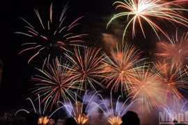 6月13日晚，2026年岘港国际烟花节第三场比赛为观众带来精彩表演。