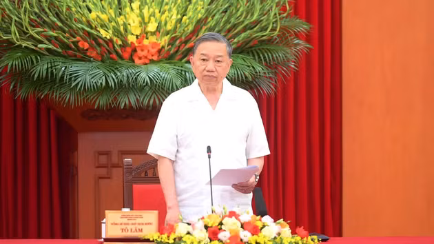 苏林总书记、国家主席在会议上发表讲话。