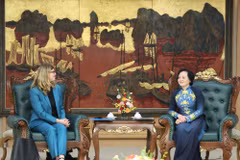 政府副总理范氏青茶会见联合国儿童基金会驻越南首席代表席尔维亚·达奈洛夫。（图片来源：VGP）