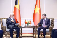 越南政府总理黎明兴会见东帝汶总理凯·拉拉·夏纳纳·古斯芒。（图片来源：越通社）