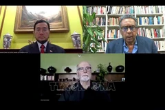 座谈会以线上线下相结合方式举行。（图片来源：越通社）