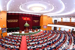 越南共产党第十四届中央委员会第三次全体会议开幕式。（登科 摄）