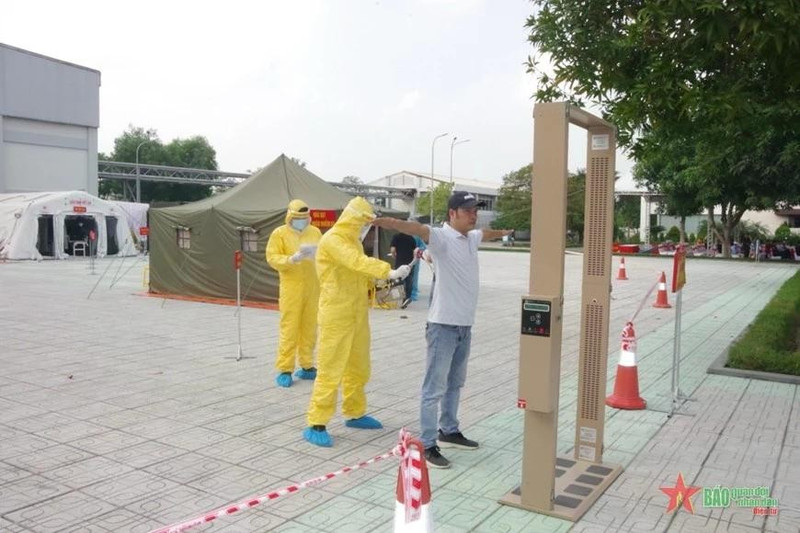 相关单位于2023年底举行的放射与核事故应对演练现场。图片来源：qdnd.vn