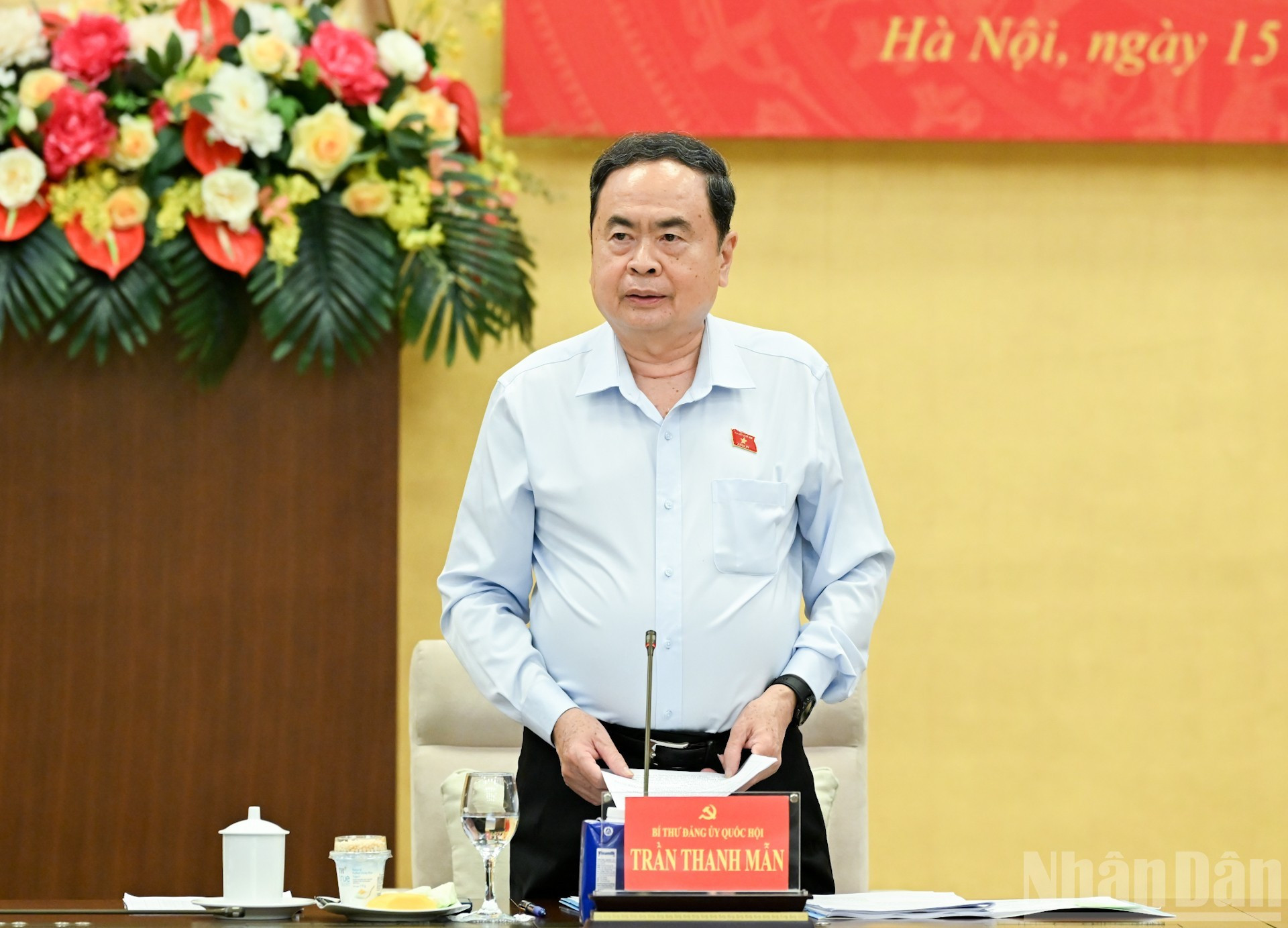 国会党委书记、国会主席陈青敏在会上致闭幕词。 国会党委书记、国会主席陈青敏在会上致闭幕词。