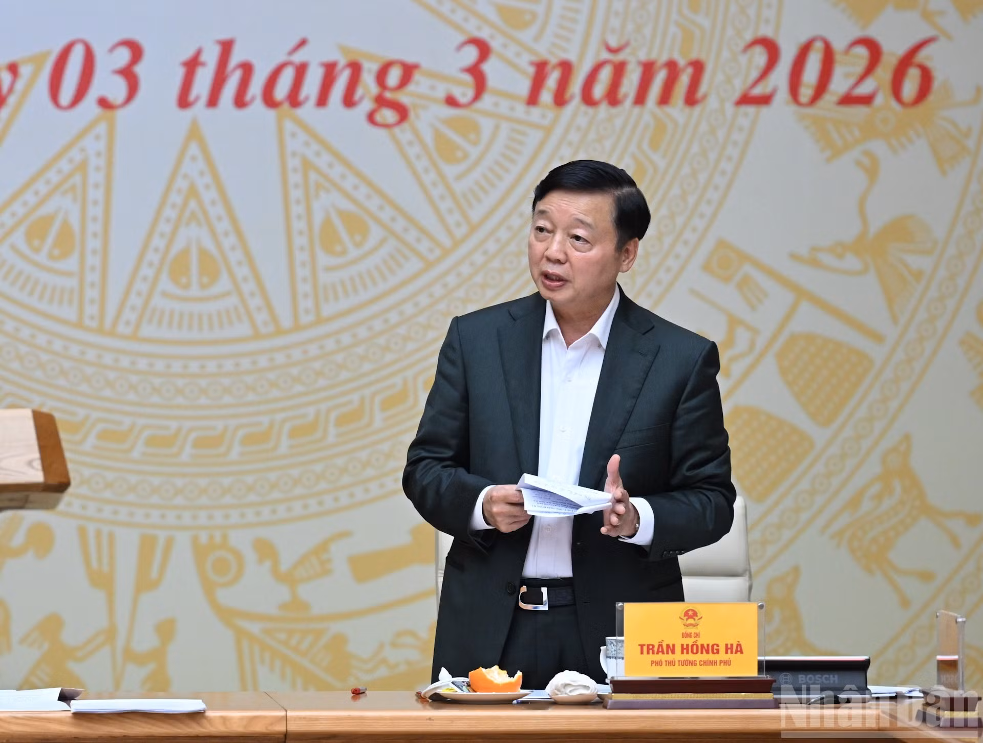 陈红河副总理在会上发表讲话。