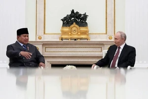 印度尼西亚总统普拉博沃·苏比安托于2025年12月10日在莫斯科会见俄罗斯总统弗拉基米尔·普京。（图片来源：路透社）