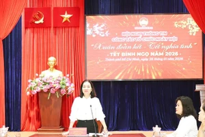 “团结之春—温情春节”胡志明市2026丙午年春节活动新闻发布会场景。