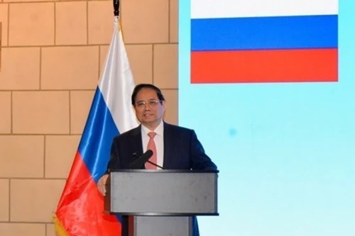 越南政府总理范明正出席越俄企业论坛。（图片来源：越通社）