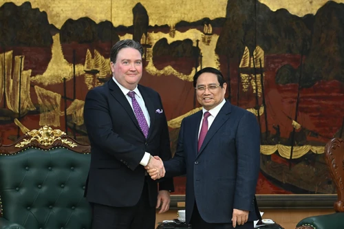 越南政府总理范明正会见美国驻越南大使马克·纳珀【组图】