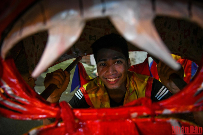 高下村麟舞队成员阮文宣先生。