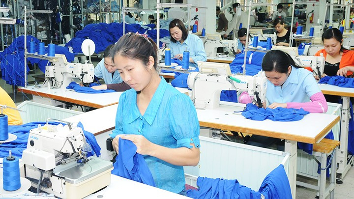 越南纺织品的主要出口市场自2022年10月有所下降。（北山 摄）